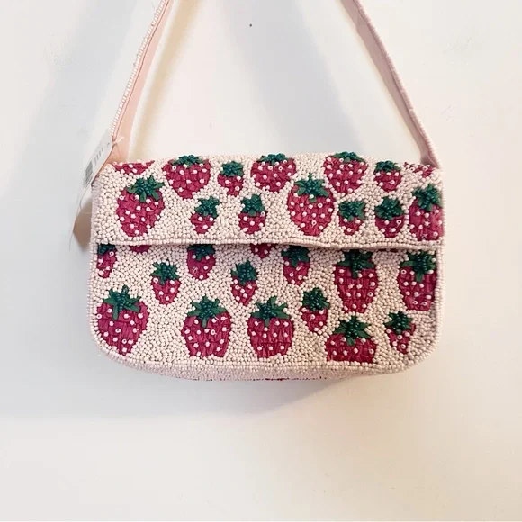 Anthropologie The Fiona Beaded Bag: Food & Drink Edition Strawberry Fields